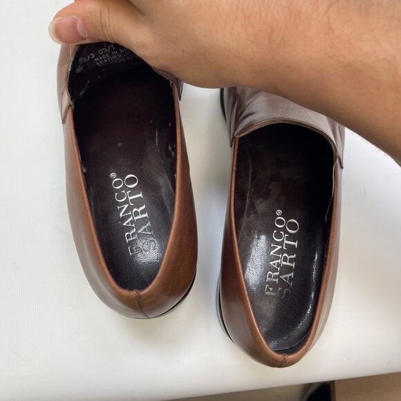 Franco Sarto Shoes Womens 7M Bocca Casual Loafers Comfort Brown Leather Slip On - Picture 15 of 16